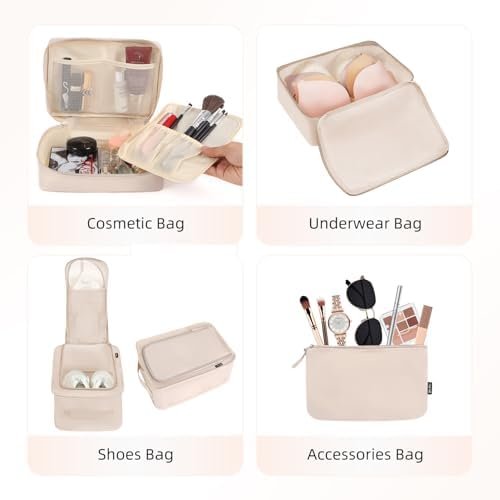 41S4cGdOnUL._AC_.jpg BAGAIL 8 Set Packing Cubes Luggage Packing Organizers for Travel Accessories-Cream