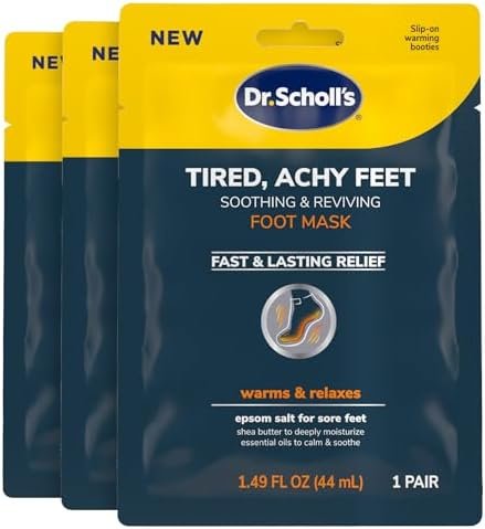 41SIeVxhKYL._AC_.jpg Dr. Scholl's® Tired, Achy Feet Soothing & Reviving Foot Mask, 3 Pair, Warming Booties