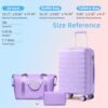 41TAUYyD7OL._AC_.jpg LARVENDER Luggage Sets 3 Piece with Duffel Bag Hardside PP Carry On Suitcase with 360° Spinner Wheels TSA Lock Luggage Sets for Women, Lavender