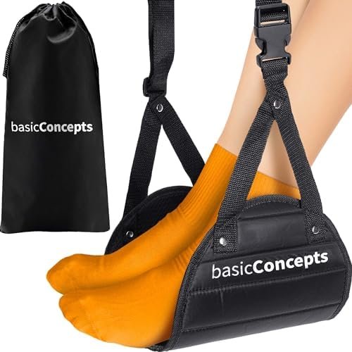 41TMGgRR3gL._AC_.jpg Airplane Foot Hammock (Memory Foam), Perfect Airplane Footrest to Relax Your Feet | Foot Hammock for Airplane Travel Accessories, Desk Foot Hammock, Travel Foot Rest, Comfy Foot Hanger Airplane