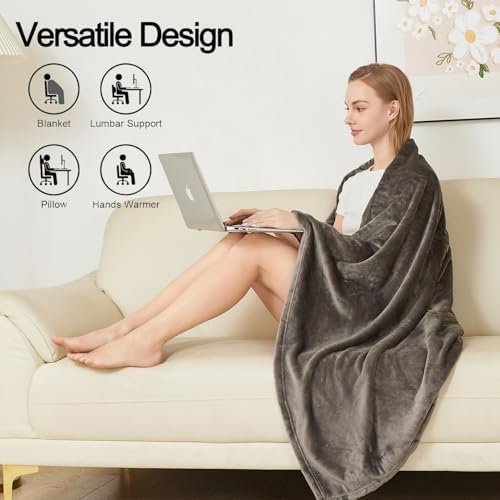41VF32T6auL._AC_.jpg Travel Blanket Pillow, Premium 2 in 1 Flannel Airplane Blanket Compact for Travel,Office, Home,Travel Essentials Accessories for Plane and Car,Compact Office Blanket (Gray)