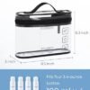 BAGSMART TSA Approved Toiletry Bag, 2 Pack Clear Makeup Cosmetic Bag Organizer, Quart Size Travel Bag for Toiletries, Carry-on Travel Accessories Essentials, Black-2pcs