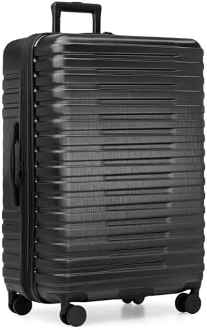 41Y6aa3rlBL._AC_.jpg U.S. Traveler Boren Polycarbonate Hardside Rugged Travel Suitcase Luggage with 8 Spinner Wheels, Aluminum Handle, Black, Checked-Large 30-Inch
