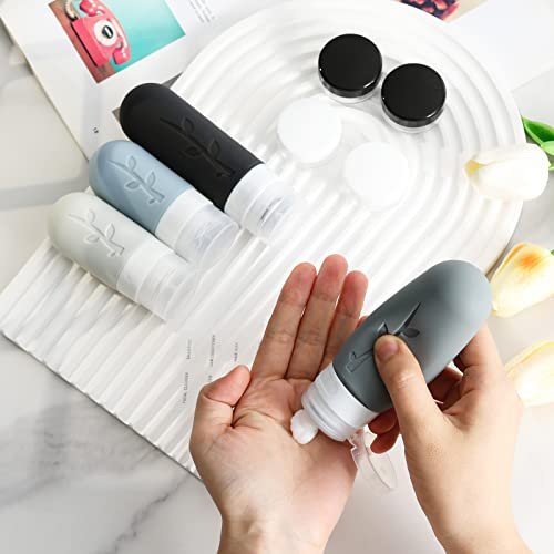 41ZhafpK6rL.jpg 18pack Travel Bottles for Toiletries,TSA Approved Silicone Travel Containers for Toiletries,Leak Proof Refillable Liqus Shampoo And Conditioner travel Essentials toiletry Bottles
