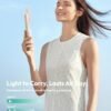 Aecooly Slim Portable Fan, Thin Handheld Fan, USB Rechargeable Mini Personal [24H Max Cooling Time], Battery Powered Small Foldable Pocket for Travel, Summer, Gifts for Women, Girls -Beige