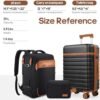 Luggage Sets 3 Piece, Carry On Luggage 20In With Spinner Wheels,PC Hardside Suitcase Set with TSA Lock,Durable Carry On Suitcase With Travel Backpack for Men (Black, 3 piece set (20inch))