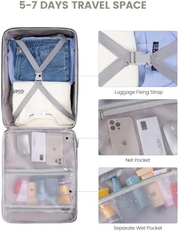 41f1V2uQLxL._AC_.jpg LOVEVOOK 40L Travel Backpack for Women & Men, Airline Approved Carry On Luggage with 3 Packing Cubes, TSA Overnight Bags, Waterproof Personal Item Bag, Weekender Essentials Backpacks fits 17" Laptop