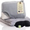 41fRG5gtisL._AC_.jpg Travel Pillow and Blanket Set - 4-in-1 Ultimate Travel Kit with Memory Foam Pillow, Travel Blanket, Sleep Mask, and Earplugs-Ultimate Comfort and Coziness for Your Journeys - Grey