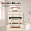 41hcNKEwOuL._AC_.jpg Joyway Carry On Luggage 20 Inch Expandable Suitcase with Spinner Wheel, 4 Piece Hard Shell Luggage Set with TSA Lock(White brown)