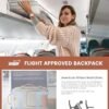 LOVEVOOK Travel Backpack For Women, 40L Carry On Backpack Flight Approved, TSA Personal Item Travel Bag Fits 17 Inch Laptop, Business Weekender Overnight Waterproof Daypack With 2 Cubes, Grey-Pink