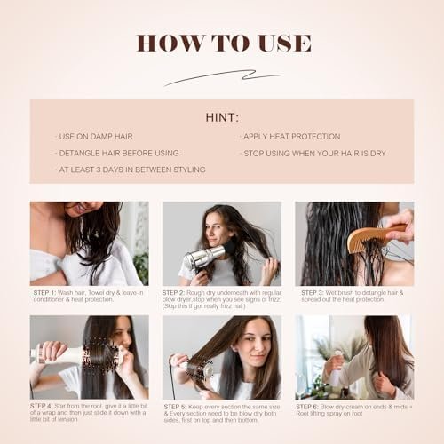 Travel Blow Dryer Brush in one, Dual Voltage Mini Hot Air Brush, Hair Trends Nano Titanium 2 Inch One Step Hair Dryer and Styler Volumizer Oval Shape