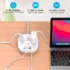 41lFY5pXExL._AC_.jpg Flat Plug Power Strip, 5ft Ultra Flat Extension Cord - 3 Outlets 4 USB Ports (2 USB C) 22.5W/4.5A Desktop Charging Station, No Surge Protection for Cruise Ship, Dorm Room Travel Essentials