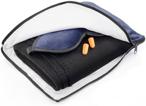 Lewis N. Clark Ultimate Comfort Set + Portable Travel Kit for Airplane, Includes Inflatable Pillow + Zippered Carrying Case, Cozy Fleece Blanket, Eye Mask for Sleeping & Foam Ear Plugs, Black