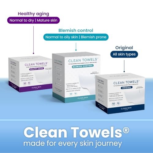 41ncpu3u9tL.jpg Clean Skin Club Clean Towels XL®, 100% USDA Biobased Face Towel, Disposable Face Towelette, Eczema Association Accepted, Makeup Remover Dry Wipes, Ultra Soft, 50 Count