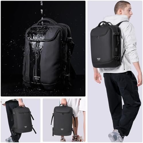 41okFjmh7aL._AC_.jpg Travel Carry on Backpack 50L Expandable Flight Approved Backpacks 17.3 inch Laptop and USB Charging Port bags Water Resistant Business Back Pack for Women & Men