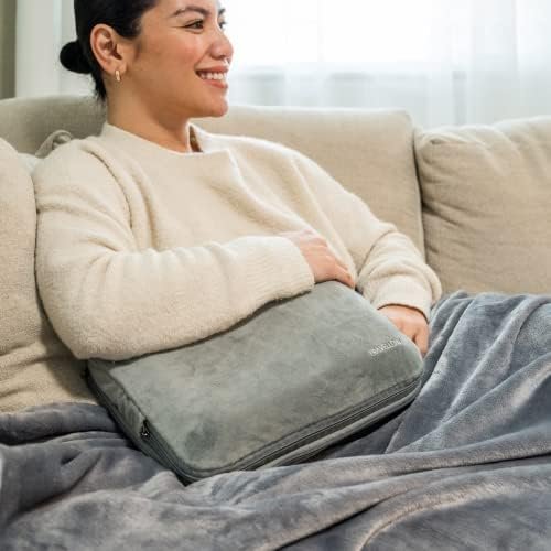 41oxy6h9VFL._AC_.jpg Travel Pillow and Blanket Set - 4-in-1 Ultimate Travel Kit with Memory Foam Pillow, Travel Blanket, Sleep Mask, and Earplugs-Ultimate Comfort and Coziness for Your Journeys - Grey