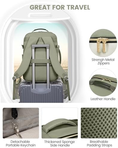 41qi92p98-L._AC_.jpg LOVEVOOK 40L Travel Backpack for Women & Men, Airline Approved Carry On Luggage with 3 Packing Cubes, TSA Overnight Bags, Waterproof Personal Item Bag, Weekender Essentials Backpacks fits 17" Laptop