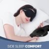 MZOO Sleep Eye Mask for Side Sleeper Men Women, Zero Eye Pressure 3D Sleeping Mask, Light Blocking Patented Design Night Blindfold, Soft Eye Shade Cover for Travel, Black