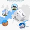 2 Pack European Travel Plug Adapter, One Beat International Power Adapter with 3 Outlets 3 USB Ports(1 USB C), Type C Plug Adaptor for US to Europe Italy Spain France Germany Iceland Travel Essentials