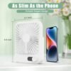 41tzMUkpWtL._AC_.jpg Travel Fan for Sleeping, 6.8" Small Portable Fan Rechargeable Battery Powered, 100 Speeds Personal Mini Desk Fan for Office Bedroom, Cruise Ship Beach Vocation Travel Essentials, White