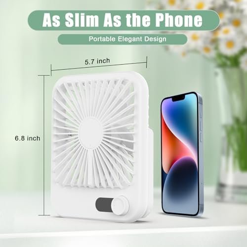 41tzMUkpWtL._AC_.jpg Travel Fan for Sleeping, 6.8" Small Portable Fan Rechargeable Battery Powered, 100 Speeds Personal Mini Desk Fan for Office Bedroom, Cruise Ship Beach Vocation Travel Essentials, White