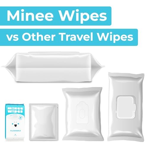 Impossibly Compact Travel Flushable Wipes with Natural Extracts - Skin-Friendly Travel Essentials, Hypoallergenic & Unscented Travel Size Wipes for Adults, Kids & Baby Care - 8 Pack Total 48 Wipes