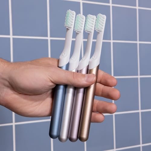 41vjbO5anJL._AC_.jpg Quip Metal Sonic Toothbrush, Electric Toothbrush for Adults –Time Travel & Soft Bristles with Travel Case & Replaceable Brush Head -3-Month Battery Life - Moonrise Champagne
