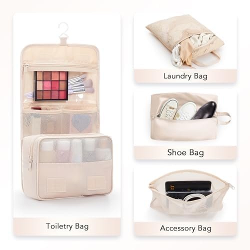 41wYWeFy8IL._AC_.jpg 10 Set Compression Packing Cubes for Travel Women Mom,OlarHike Luggage Clothes Storage Gifts for Travelers,Airplane/Cruise/Car/Train Travel Essentials,Compressible Expandable Saver Space Bags(Beige)