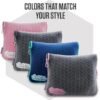 VENTURE 4TH Travel Blanket Pillow – Premium Ultra-Soft & Warm 2-in-1 Blanket or Pillow for Airplane, Car & Bus – Compact, Lightweight & Portable – Lint-Free, No Shedding, No Pilling - Gray/Pink