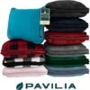41y9-qaMymL._AC_.jpg PAVILIA Travel Blanket Pillow, Soft Airplane Blanket 2-IN-1 Combo Set, Plane Blanket Compact Packable, Flight Essentials Car Pillow, Travelers Gift Accessories Luggage Backpack Strap, 60x43 Slate Blue