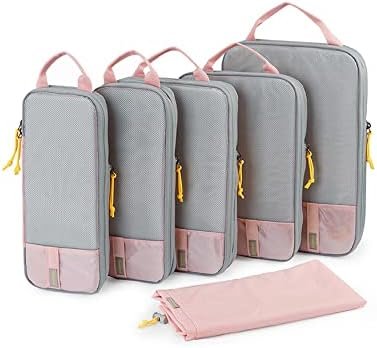 41ysybYQ7DL._AC_.jpg BAGSMART 6 Set Compression Packing Cubes - Lightweight Travel Essentials, Durable Luggage Organizer