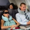 51-AngDmq3L._AC_.jpg Travel Pillow and Blanket Set Neck Pillow Airplane Memory Foam for Traveling Compact with Bag Blue Green
