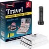 Travel Vacuum Bags for Luggage with Portable Electric Pump,Vacuum Seal Bags for Clothing,Packing Cubes Compression,Cruise Ship and Travel Essentials(Combo 6 Pack)