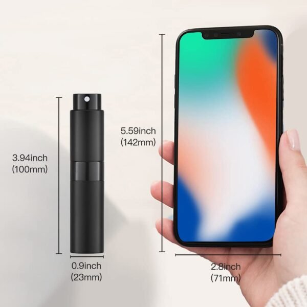 512cwjEiuYL._SL1000_.jpg LISAPACK 8ML Atomizer Perfume Spray Bottle for Travel (3 PCS) Empty Cologne Dispenser, Portable Sprayer (Black)