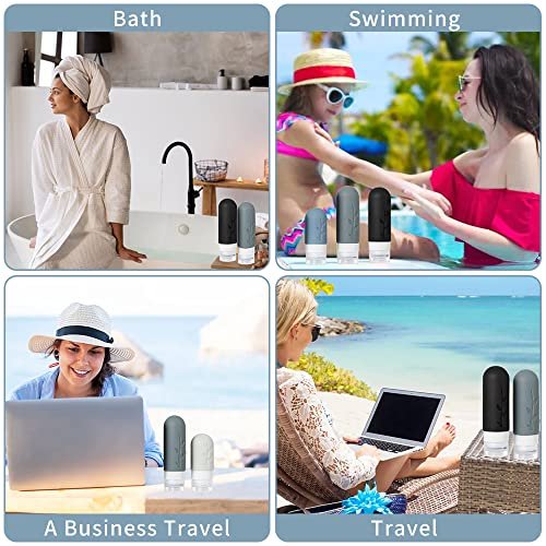 512yUGSN78L.jpg 18pack Travel Bottles for Toiletries,TSA Approved Silicone Travel Containers for Toiletries,Leak Proof Refillable Liqus Shampoo And Conditioner travel Essentials toiletry Bottles