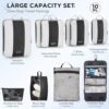 514nEA5neKL._AC_.jpg 10 Set Compression Packing Cubes for Travel Essentials,Compressible Expandable Packing Cubes for Suitcase,OlarHike Luggage Organizer Bags for Travel,Handy Helper for Organizing Clothes(Black)