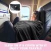 5158f5uii3L._AC_.jpg 3 in 1 Travel Blanket Pillow Set - 350 GSM Thick Travel Blanket Airplane Compact with Bag, Soft Bag with a Pocket, Inflatable Travel Pillow for Camping & Car Trip (Dark Grey)