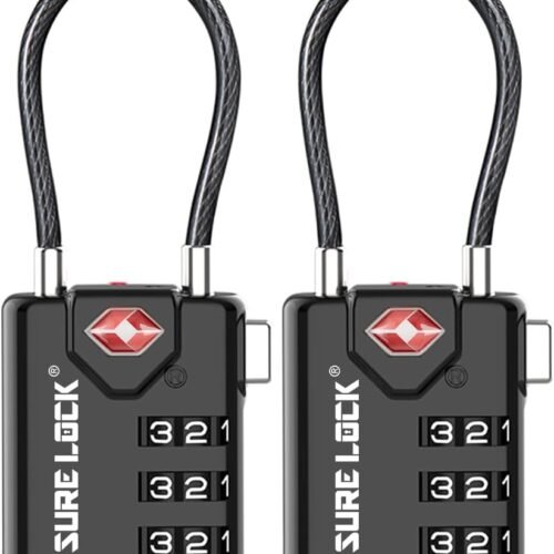 517e69AyIsL._AC_SL1000_.jpg SURE LOCK TSA Compatible Travel Luggage Locks, Inspection Indicator, Easy Read Dials - 2 pack