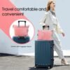 518en6BknNL._AC_.jpg Travel Blanket and Pillow – Ultra Soft Lightweight Compact Blanket for Airplane, Car, Bus, Travel – Portable Cozy Fleece for Men, Women, and Kids – Pink, 42" x 68"
