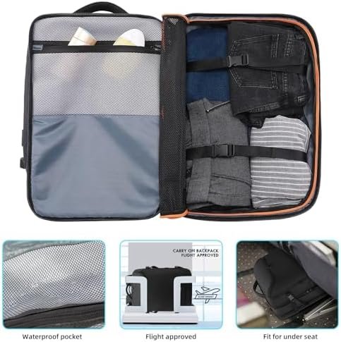 519FJcQPjVL._AC_.jpg Travel Carry on Backpack 50L Expandable Flight Approved Backpacks 17.3 inch Laptop and USB Charging Port bags Water Resistant Business Back Pack for Women & Men