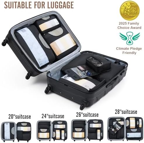 51BWXXkvCoL._AC_.jpg Veken 10 Set/8 Set Packing Cubes for Travel Essentials, Suitcase Organizer Bags in 4 Sizes, Carry-On Luggage Accessories with Large Laundry & Toiletry Bag, Must-Have for Airplane, Road Trip & Camping