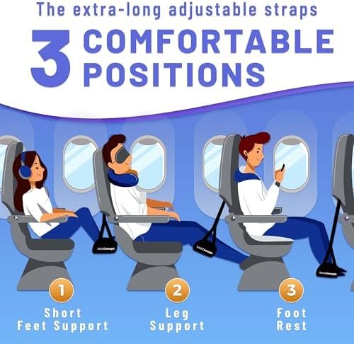 51DbIBL9dxL._AC_.jpg Airplane Foot Hammock (Memory Foam), Perfect Airplane Footrest to Relax Your Feet | Foot Hammock for Airplane Travel Accessories, Desk Foot Hammock, Travel Foot Rest, Comfy Foot Hanger Airplane