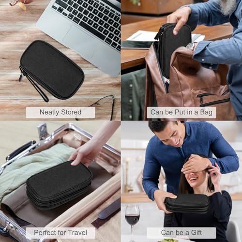 51EtXlOMGTL._AC_.jpg FYY Travel Cable Organizer Pouch Electronic Accessories Carry Case Portable Waterproof Double Layers All-in-One Storage Bag for Cord, Charger, Phone, Earphone Black
