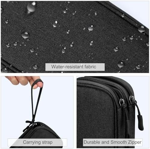 51FkbR1348L._AC_.jpg FYY Travel Cable Organizer Pouch Electronic Accessories Carry Case Portable Waterproof Double Layers All-in-One Storage Bag for Cord, Charger, Phone, Earphone Black