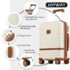 51G3tDWYz6L._AC_.jpg Joyway Carry On Luggage 20 Inch Expandable Suitcase with Spinner Wheel, 4 Piece Hard Shell Luggage Set with TSA Lock(White brown)