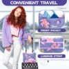 51GA9a6qYbL._AC_.jpg Axolotl Blanket for Airplane Travel - Glow in The Dark Kids Travel Blanket Pillow Set for Plane, Car - Axolotl Gifts Toys for Girls, Small Soft Purple Fleece Throw for Teens Girls 40" x 60"