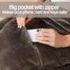 51GB4Abo2L._AC_.jpg Travel Blanket Pillow, Premium 2 in 1 Flannel Airplane Blanket Compact for Travel,Office, Home,Travel Essentials Accessories for Plane and Car,Compact Office Blanket (Gray)