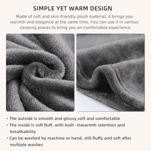 51GpnZdp6OL._AC_.jpg Melissa Large Travel Blanket and Inflatable Pillow Set - 69“ x 43.3” – Soft Blanket with Carry Bag – Lightweight, Compact & Washable for Backpacking, Hiking, Car, Airplane, Office, Camping (Gray)
