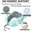 51Jtz8KqH7L._AC_.jpg Travel Pillow and Blanket Set Neck Pillow Airplane Memory Foam for Traveling Compact with Bag Blue Green