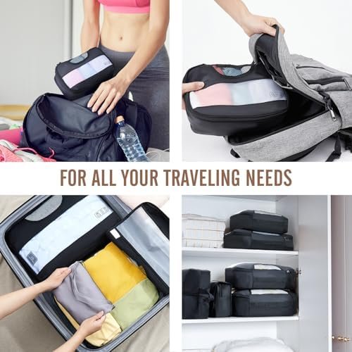 51PsUeODkOL._AC_.jpg Veken 10 Set/8 Set Packing Cubes for Travel Essentials, Suitcase Organizer Bags in 4 Sizes, Carry-On Luggage Accessories with Large Laundry & Toiletry Bag, Must-Have for Airplane, Road Trip & Camping